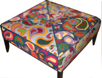 very large footstool modern paisley